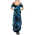 New Zealand Matariki Summer Maxi Dress Maori Humpback Whale Galaxy