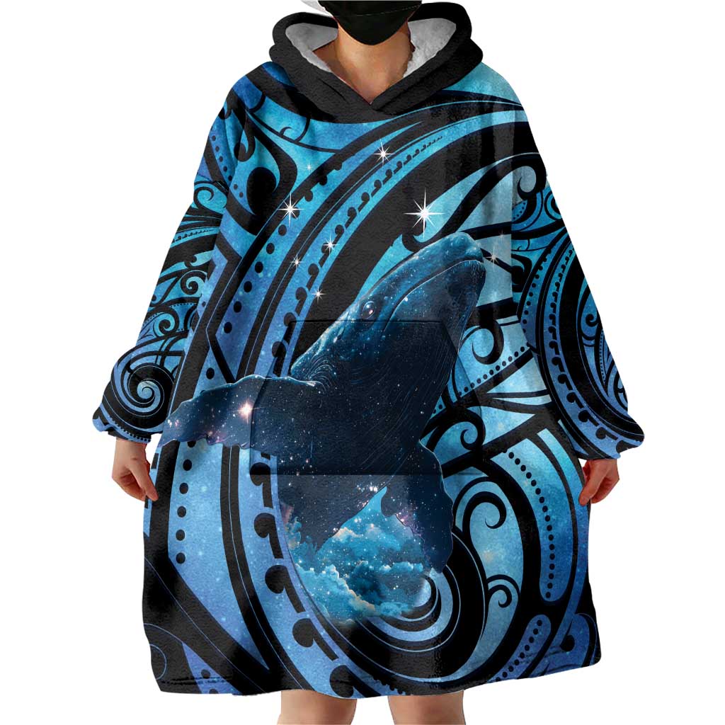 New Zealand Matariki Wearable Blanket Hoodie Maori Humpback Whale Galaxy