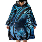 New Zealand Matariki Wearable Blanket Hoodie Maori Humpback Whale Galaxy