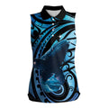 New Zealand Matariki Women Sleeveless Polo Shirt Maori Humpback Whale Galaxy