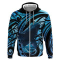 New Zealand Matariki Zip Hoodie Maori Humpback Whale Galaxy