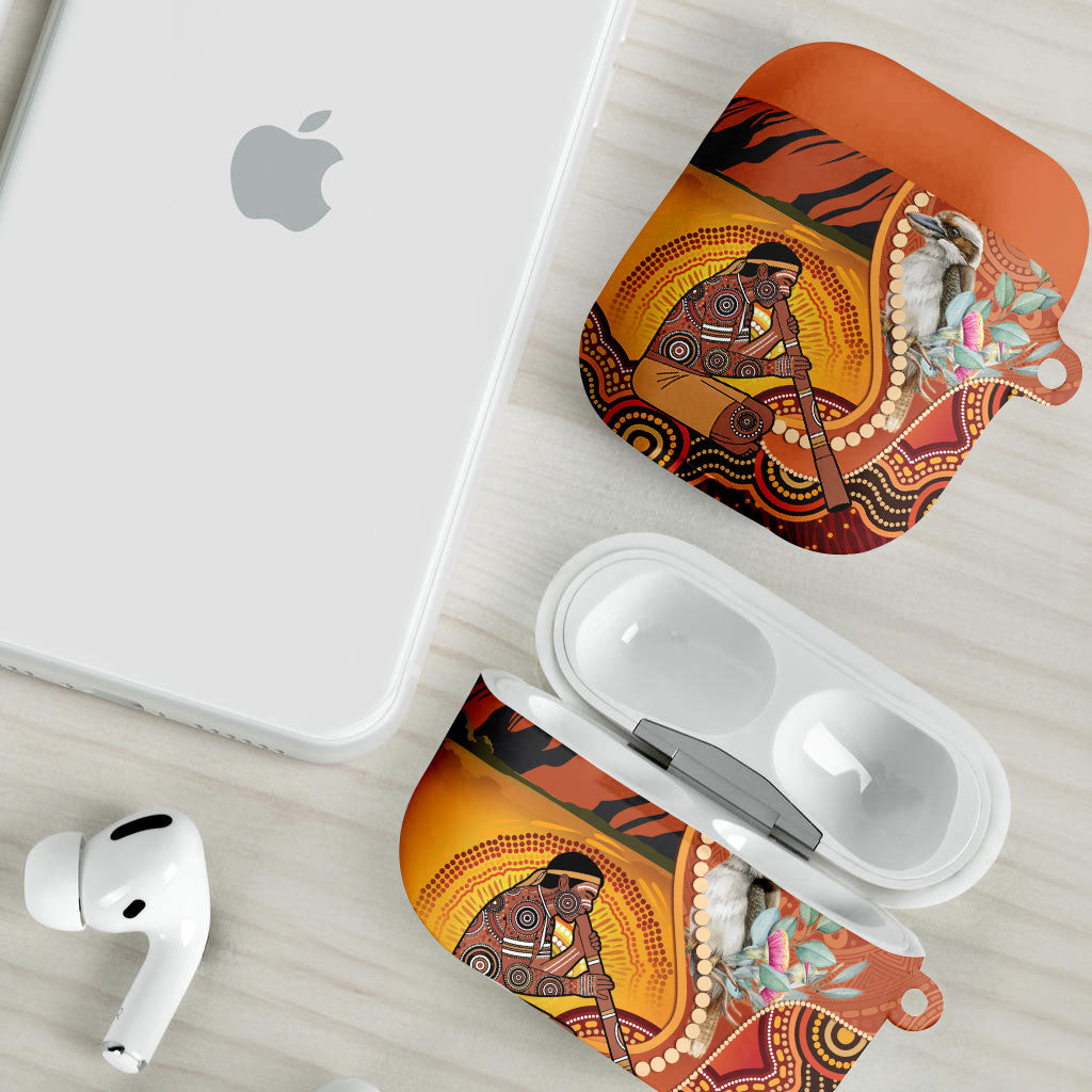 Australia Didgeridoo AirPods Case Aussie Kookaburra Indigenous Dot Art