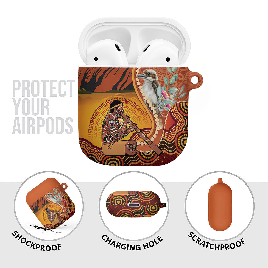 Australia Didgeridoo AirPods Case Aussie Kookaburra Indigenous Dot Art