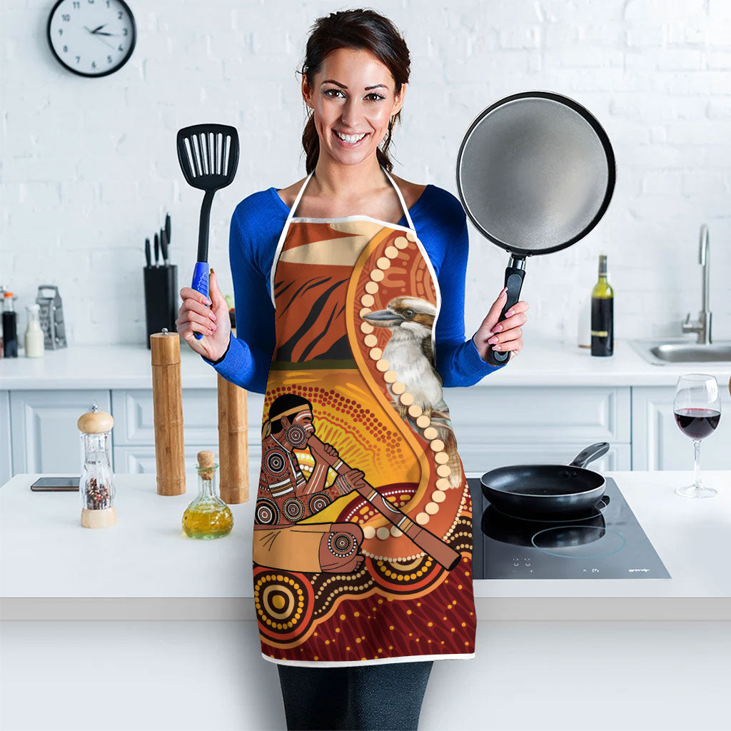 Australia Didgeridoo Apron Aussie Kookaburra Indigenous Dot Art