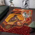 Australia Didgeridoo Area Rug Aussie Kookaburra Indigenous Dot Art
