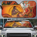 Australia Didgeridoo Auto Sun Shade Aussie Kookaburra Indigenous Dot Art