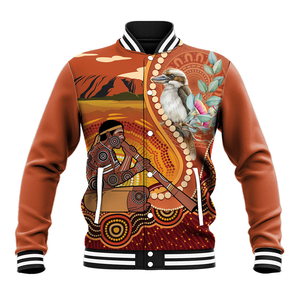 Australia Didgeridoo Baseball Jacket Aussie Kookaburra Indigenous Dot Art