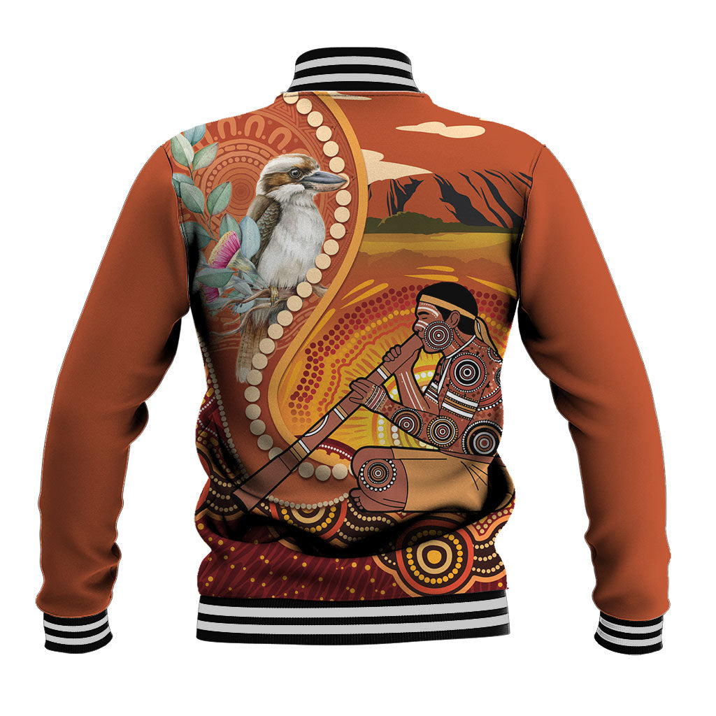 Australia Didgeridoo Baseball Jacket Aussie Kookaburra Indigenous Dot Art
