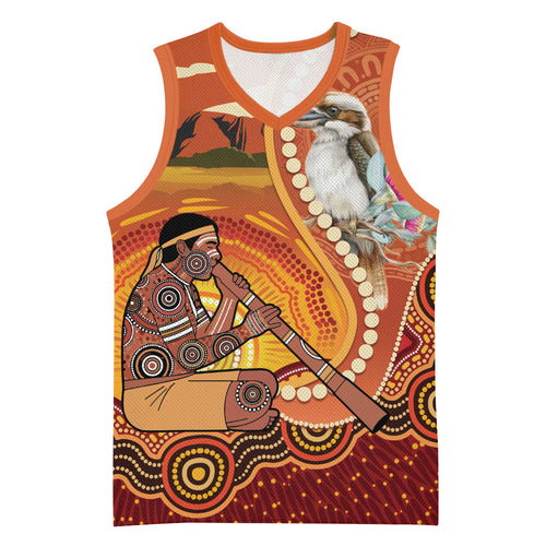 Australia Didgeridoo Basketball Jersey Aussie Kookaburra Indigenous Dot Art