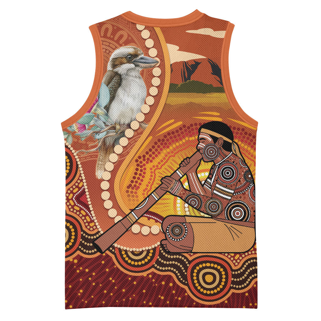 Australia Didgeridoo Basketball Jersey Aussie Kookaburra Indigenous Dot Art