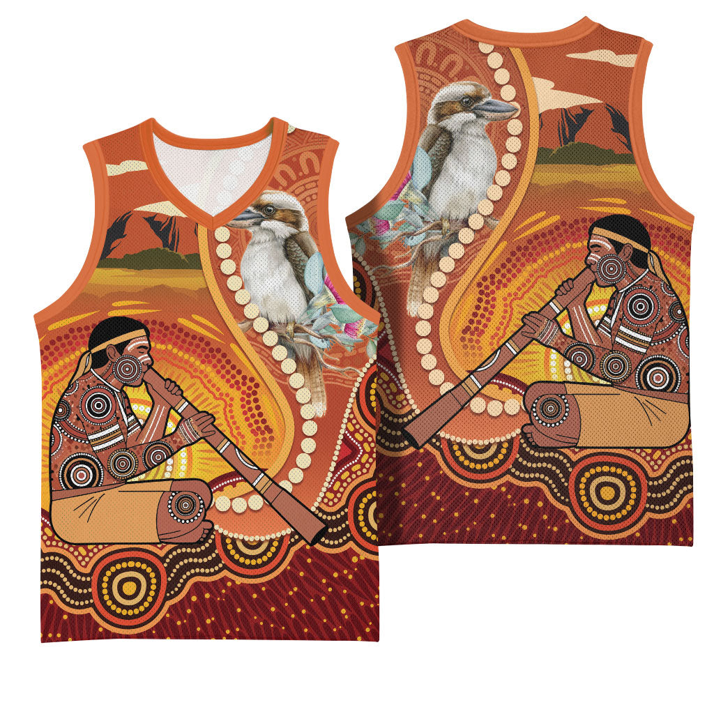 Australia Didgeridoo Basketball Jersey Aussie Kookaburra Indigenous Dot Art