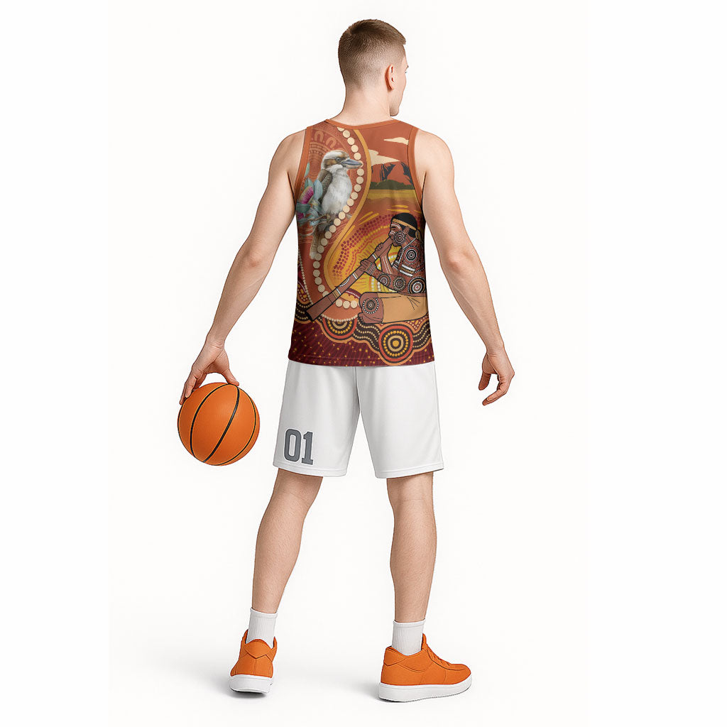 Australia Didgeridoo Basketball Jersey Aussie Kookaburra Indigenous Dot Art