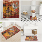 Australia Didgeridoo Bathroom Set Aussie Kookaburra Indigenous Dot Art
