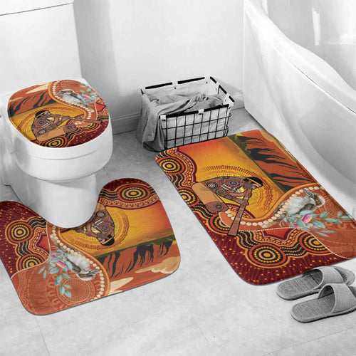 Australia Didgeridoo Bathroom Set Aussie Kookaburra Indigenous Dot Art