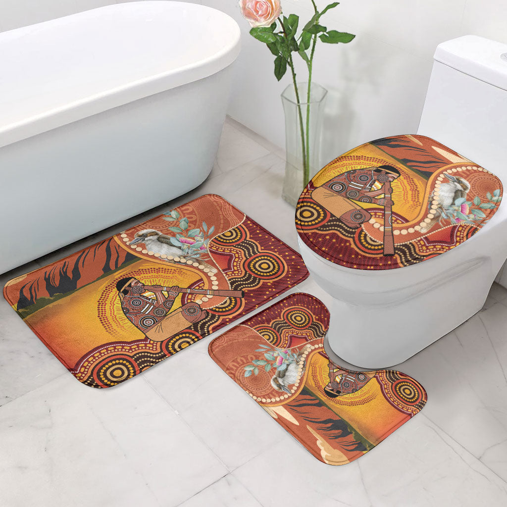 Australia Didgeridoo Bathroom Set Aussie Kookaburra Indigenous Dot Art