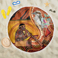 Australia Didgeridoo Beach Blanket Aussie Kookaburra Indigenous Dot Art