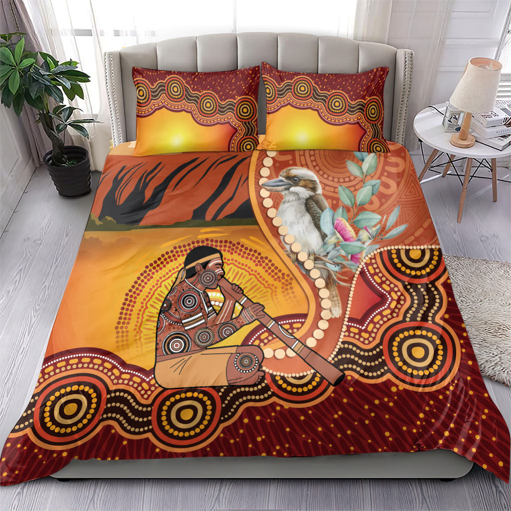 Australia Didgeridoo Bedding Set Aussie Kookaburra Indigenous Dot Art