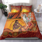 Australia Didgeridoo Bedding Set Aussie Kookaburra Indigenous Dot Art