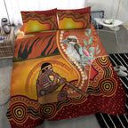 Australia Didgeridoo Bedding Set Aussie Kookaburra Indigenous Dot Art