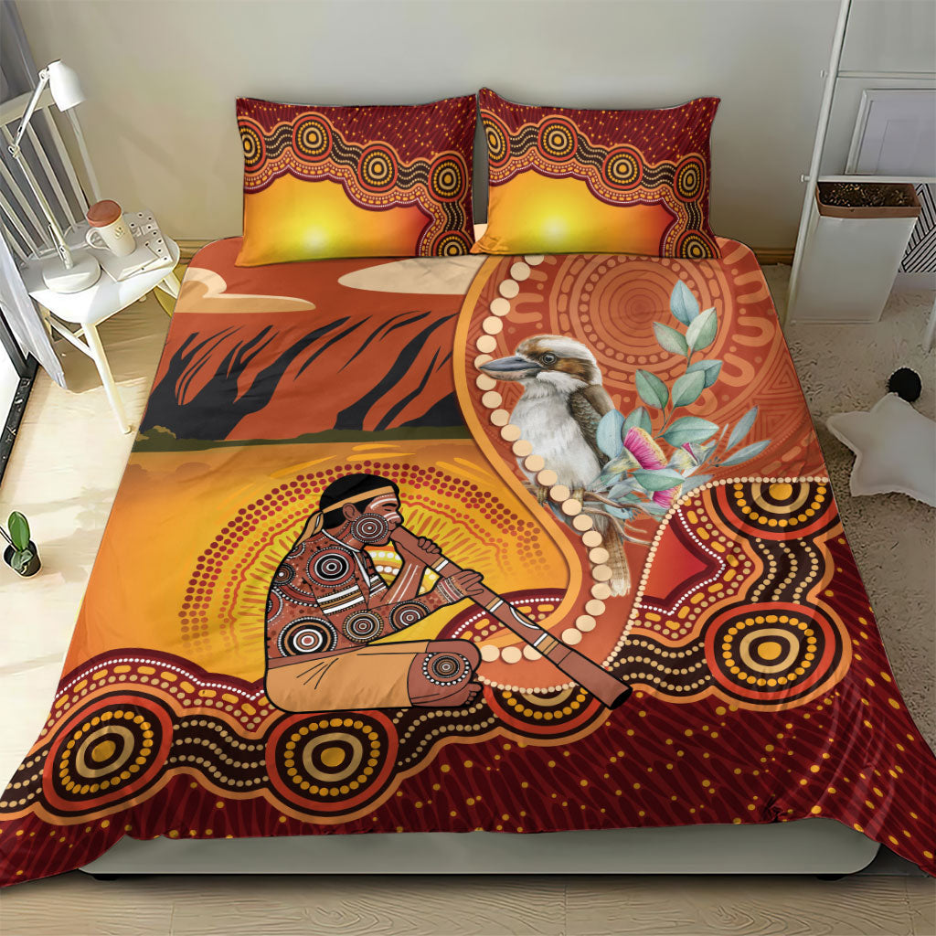 Australia Didgeridoo Bedding Set Aussie Kookaburra Indigenous Dot Art