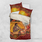 Australia Didgeridoo Bedding Set Aussie Kookaburra Indigenous Dot Art