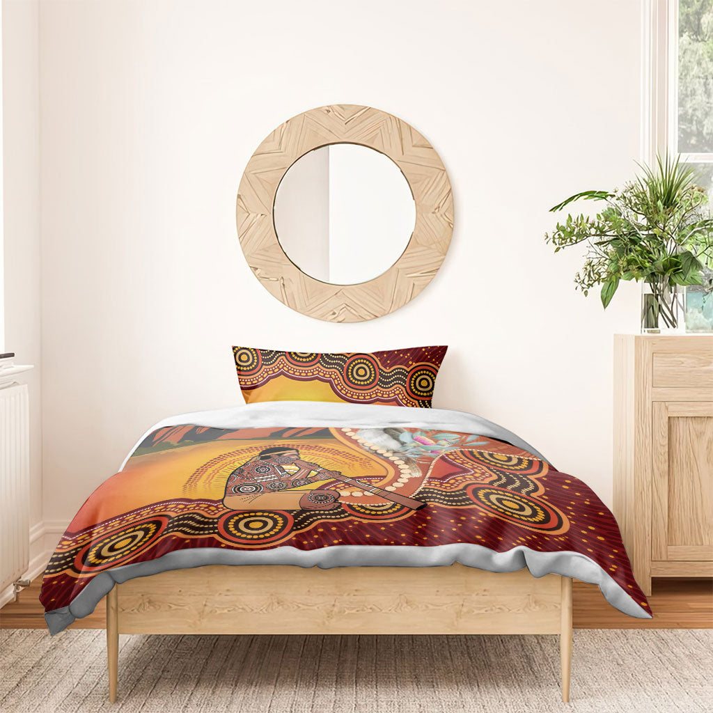 Australia Didgeridoo Bedding Set Aussie Kookaburra Indigenous Dot Art