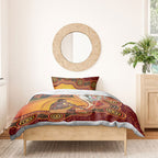 Australia Didgeridoo Bedding Set Aussie Kookaburra Indigenous Dot Art