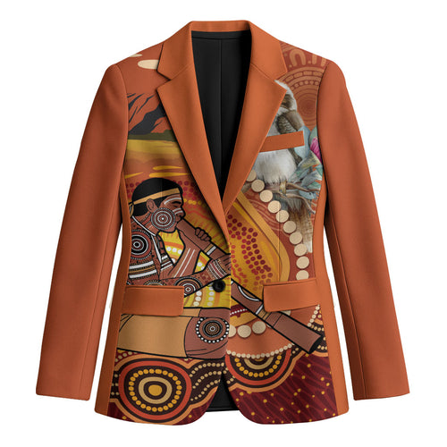 Australia Didgeridoo Blazer Aussie Kookaburra Indigenous Dot Art