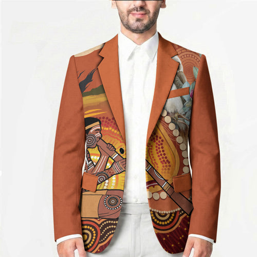 Australia Didgeridoo Blazer Aussie Kookaburra Indigenous Dot Art
