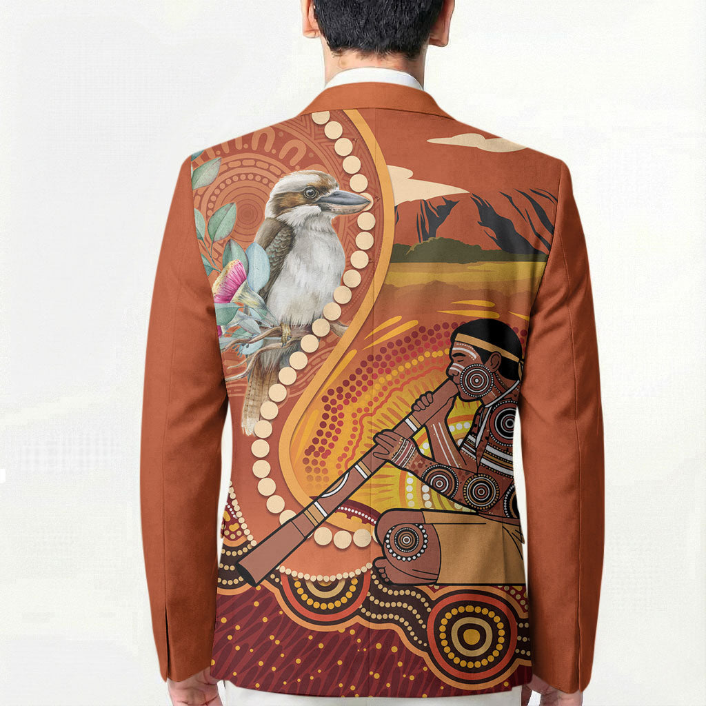Australia Didgeridoo Blazer Aussie Kookaburra Indigenous Dot Art