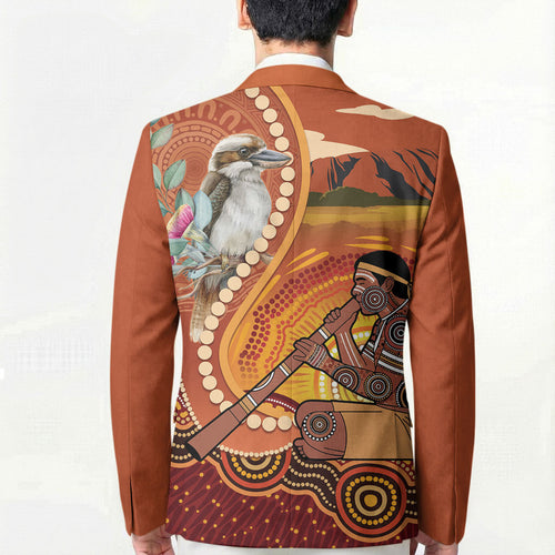 Australia Didgeridoo Blazer Aussie Kookaburra Indigenous Dot Art