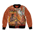 Australia Didgeridoo Bomber Jacket Aussie Kookaburra Indigenous Dot Art