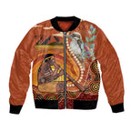 Australia Didgeridoo Bomber Jacket Aussie Kookaburra Indigenous Dot Art