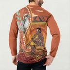 Australia Didgeridoo Button Sweatshirt Aussie Kookaburra Indigenous Dot Art