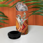 Australia Didgeridoo 4 in 1 Can Cooler Tumbler Aussie Kookaburra Indigenous Dot Art