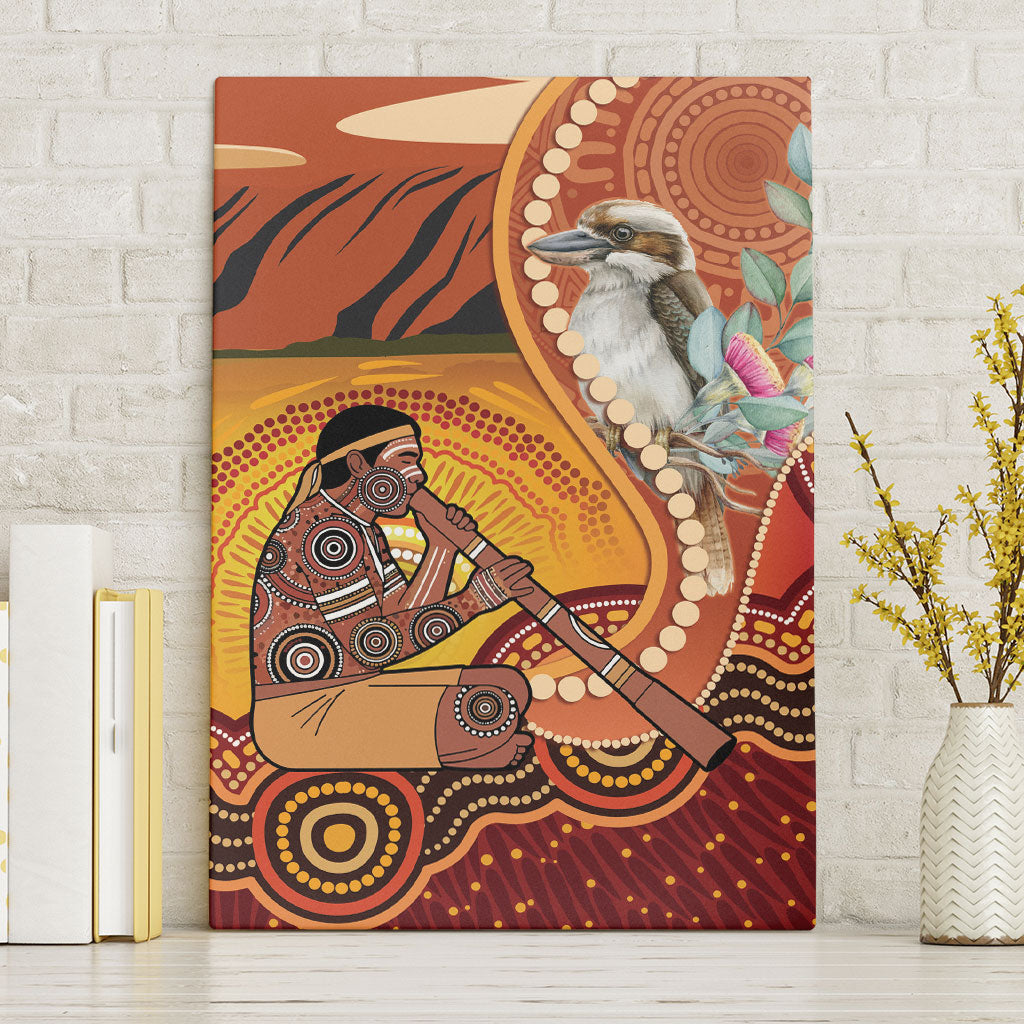 Australia Didgeridoo Canvas Wall Art Aussie Kookaburra Indigenous Dot Art