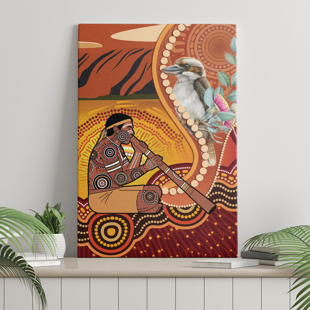 Australia Didgeridoo Canvas Wall Art Aussie Kookaburra Indigenous Dot Art