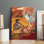 Australia Didgeridoo Canvas Wall Art Aussie Kookaburra Indigenous Dot Art