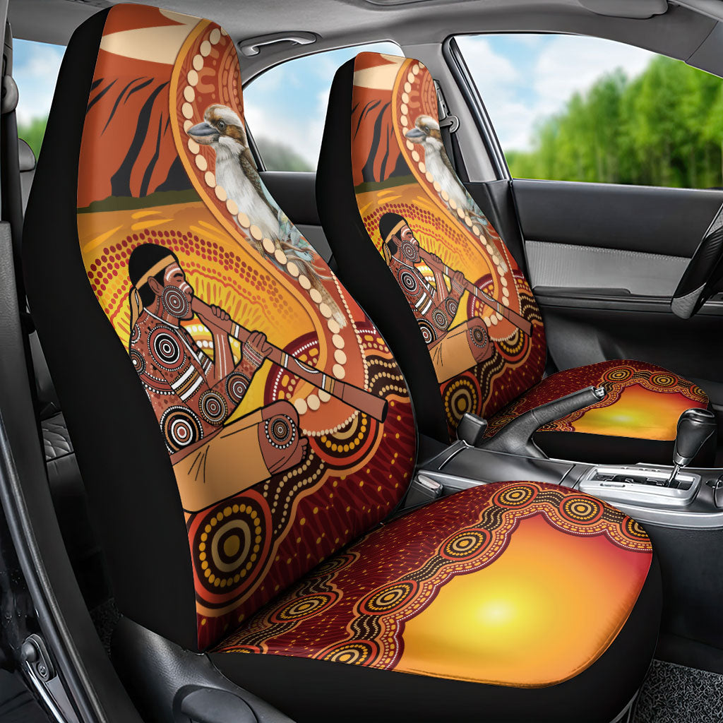 Australia Didgeridoo Car Seat Cover Aussie Kookaburra Indigenous Dot Art