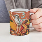 Australia Didgeridoo Ceramic Mug Aussie Kookaburra Indigenous Dot Art