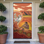 Australia Didgeridoo Door Cover Aussie Kookaburra Indigenous Dot Art