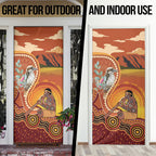 Australia Didgeridoo Door Cover Aussie Kookaburra Indigenous Dot Art