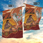 Australia Didgeridoo Garden Flag Aussie Kookaburra Indigenous Dot Art