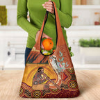 Australia Didgeridoo Grocery Bag Aussie Kookaburra Indigenous Dot Art