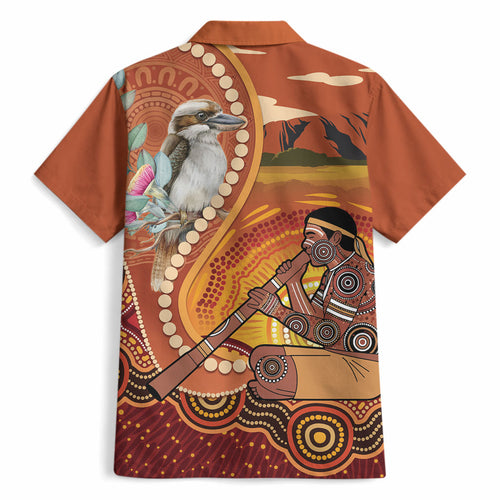 Australia Didgeridoo Hawaiian Shirt Aussie Kookaburra Indigenous Dot Art