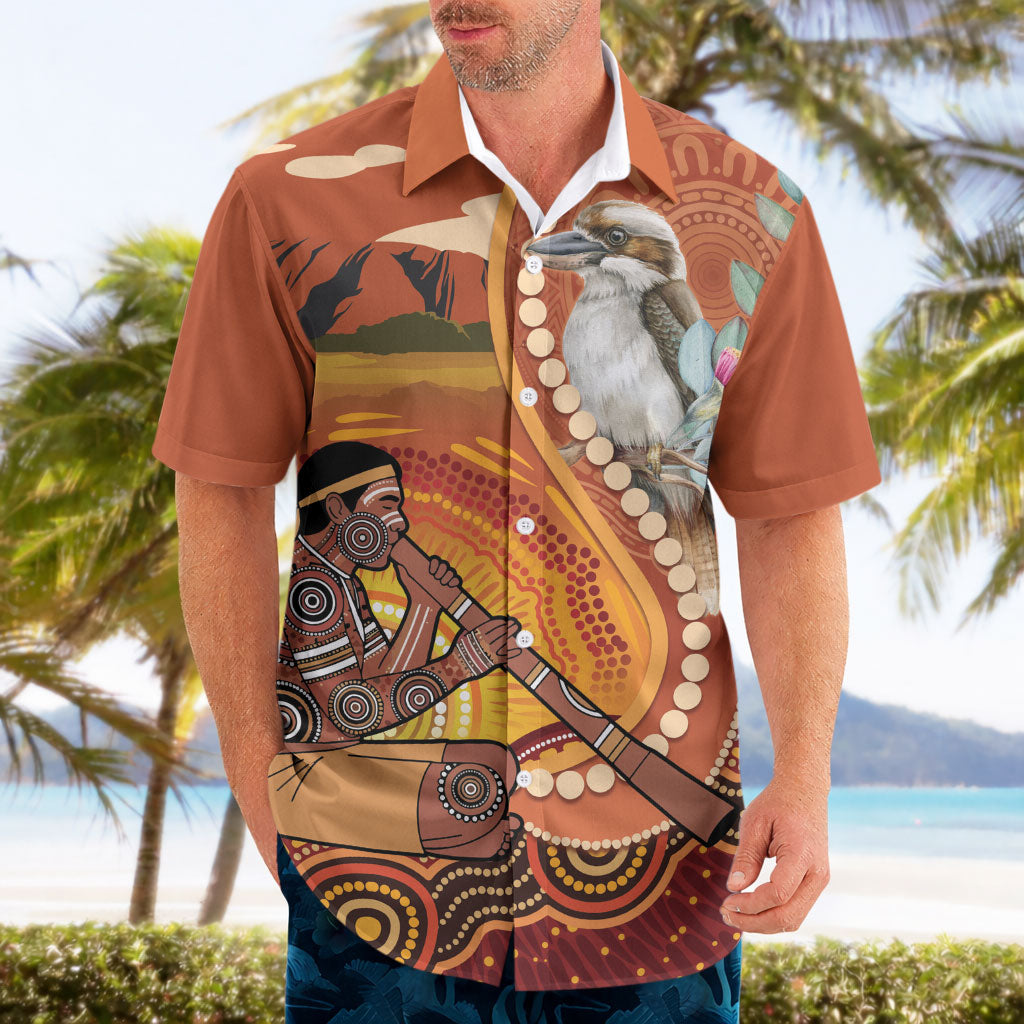 Australia Didgeridoo Hawaiian Shirt Aussie Kookaburra Indigenous Dot Art