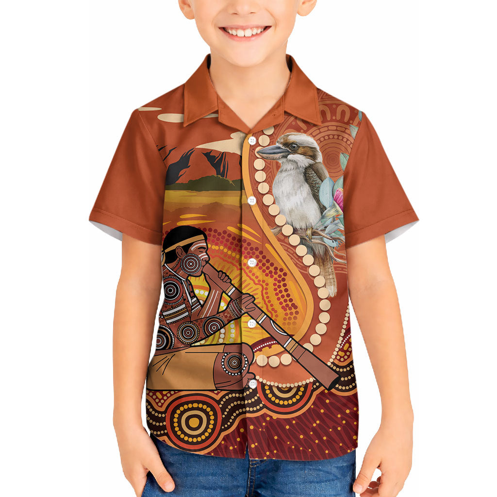Australia Didgeridoo Hawaiian Shirt Aussie Kookaburra Indigenous Dot Art