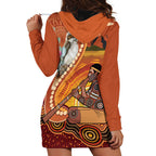 Australia Didgeridoo Hoodie Dress Aussie Kookaburra Indigenous Dot Art