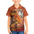 Australia Didgeridoo Kid Hawaiian Shirt Aussie Kookaburra Indigenous Dot Art