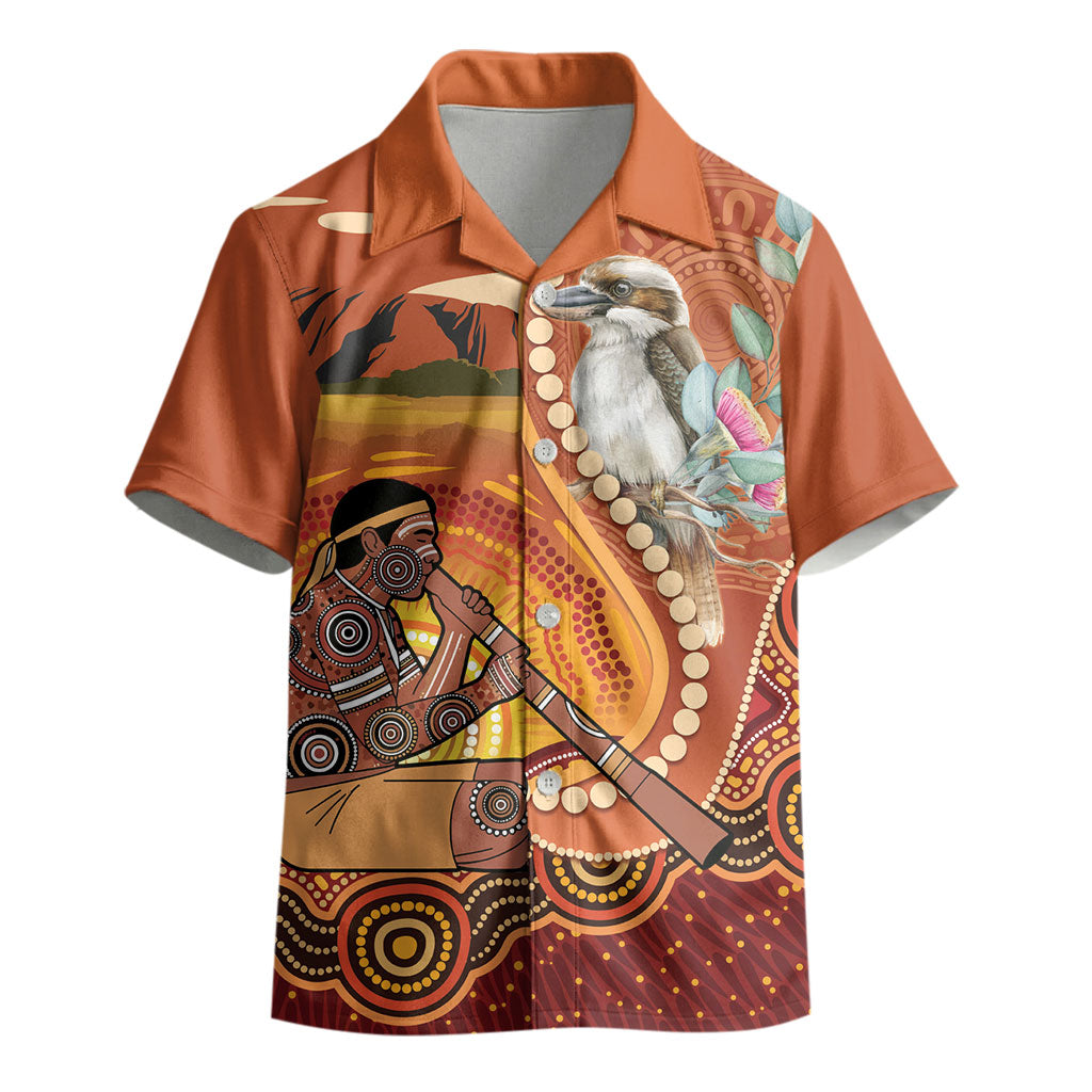 Australia Didgeridoo Kid Hawaiian Shirt Aussie Kookaburra Indigenous Dot Art